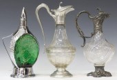 (3) FRENCH METAL-MOUNTED GLASS