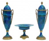 (3) FRENCH MILET SEVRES FLAMBE