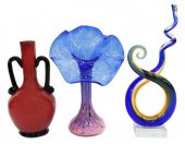 (3) FRENCH & MURANO ART GLASS