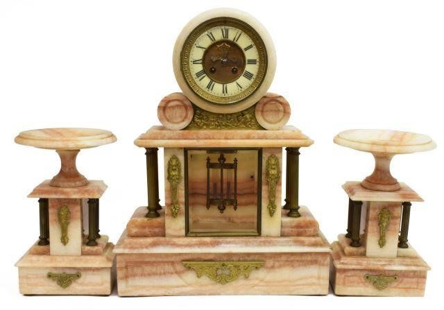 (3) FRENCH NAPOLEON III ONYX MANTEL