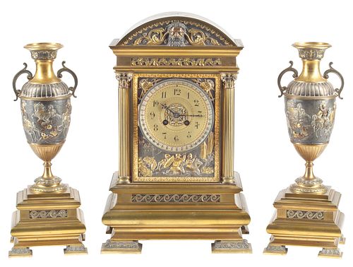 (3) FRENCH NEOCLASSICAL GILT MANTEL