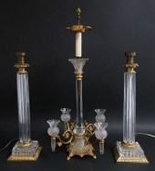 3 FRENCH ORMOLU MOUNTED CUT GL