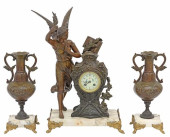 (3) FRENCH PATINATED METAL FIG