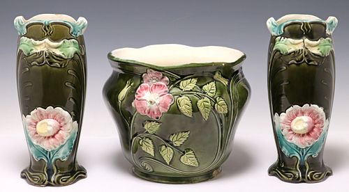 (3) FRENCH ST. AMAND ART NOUVEAU