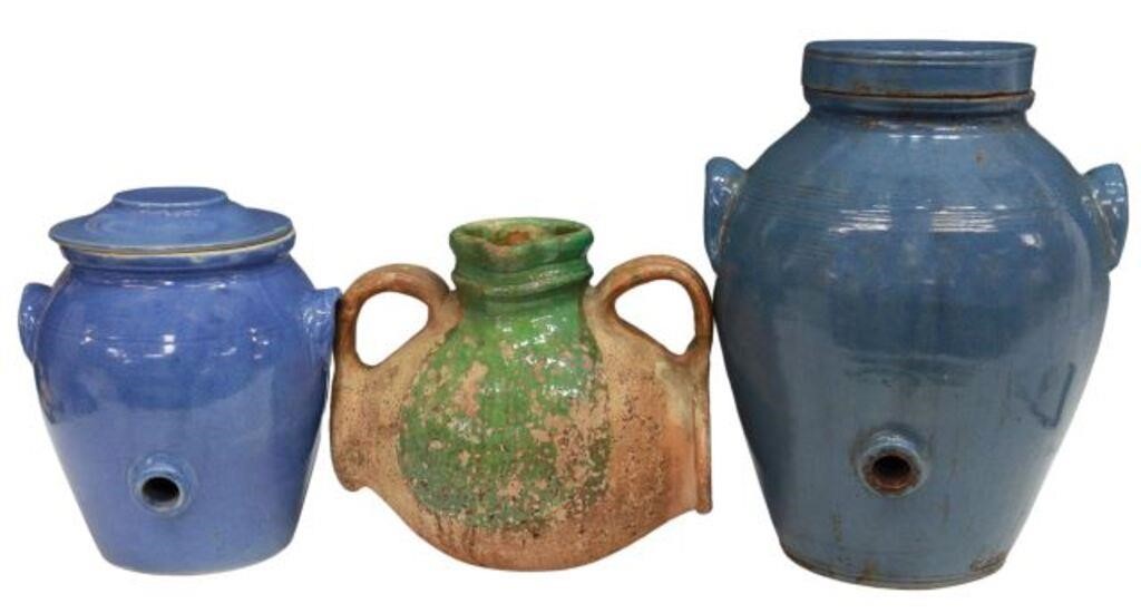 (3) FRENCH STONEWARE VINEGAR