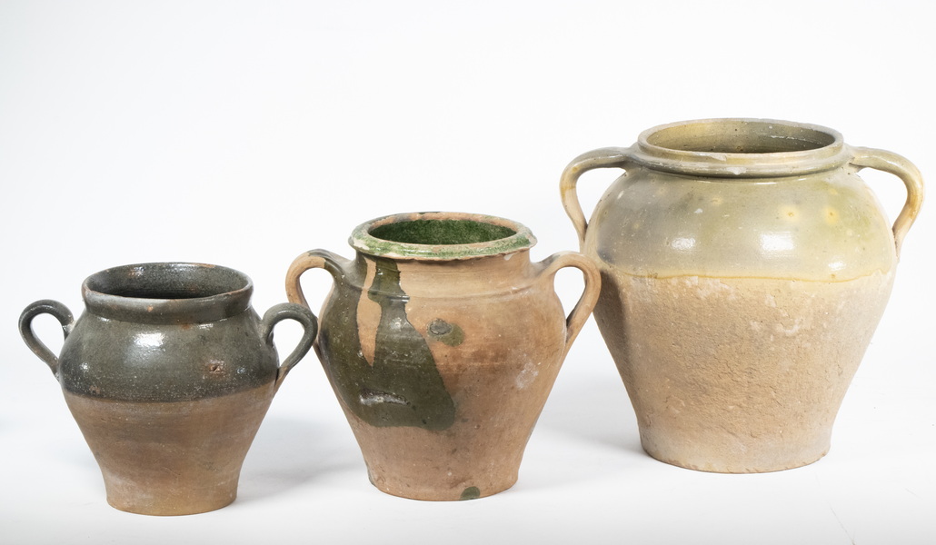 (3) FRENCH TERRA COTTA JARS Group