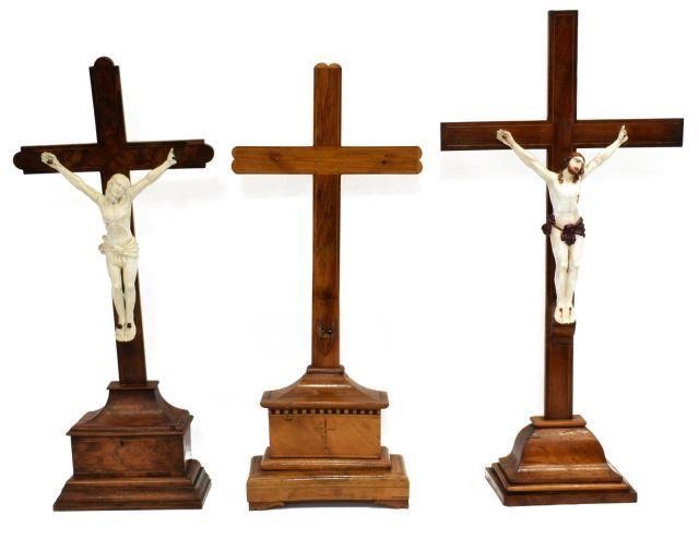(3) FRENCH WOOD & PORCELAIN