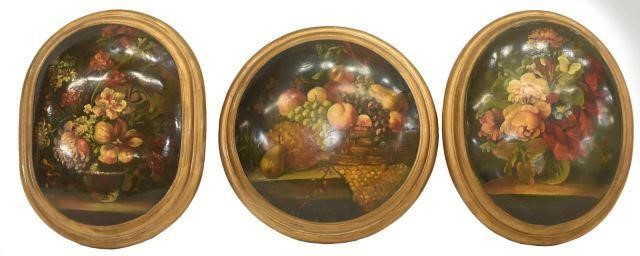 (3) FRUIT & FLORAL STILL LIFE