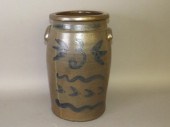 3 GALLON COBALT DECORATED STON