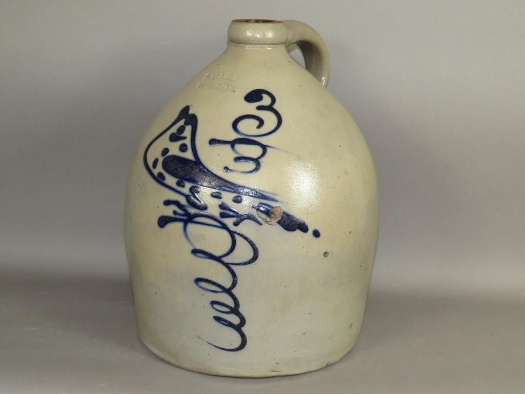 3 GALLON COBALT DECORATED STONEWARE