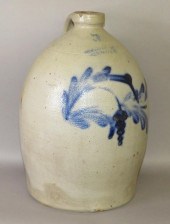 3 GALLON COBALT DECORATED STON