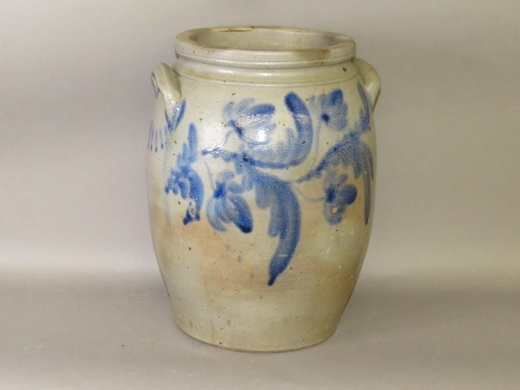 3 GALLON COBALT DECORATED STONEWARE