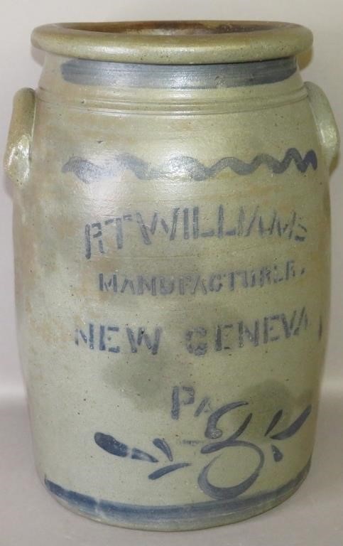3 GALLON COBALT DECORATED STONEWARE