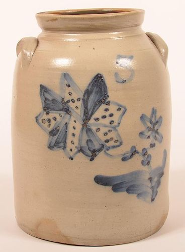 3 GALLON CROCK WITH STAR FLOWER