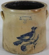 3-GALLON STONEWARE CROCK, HAXS