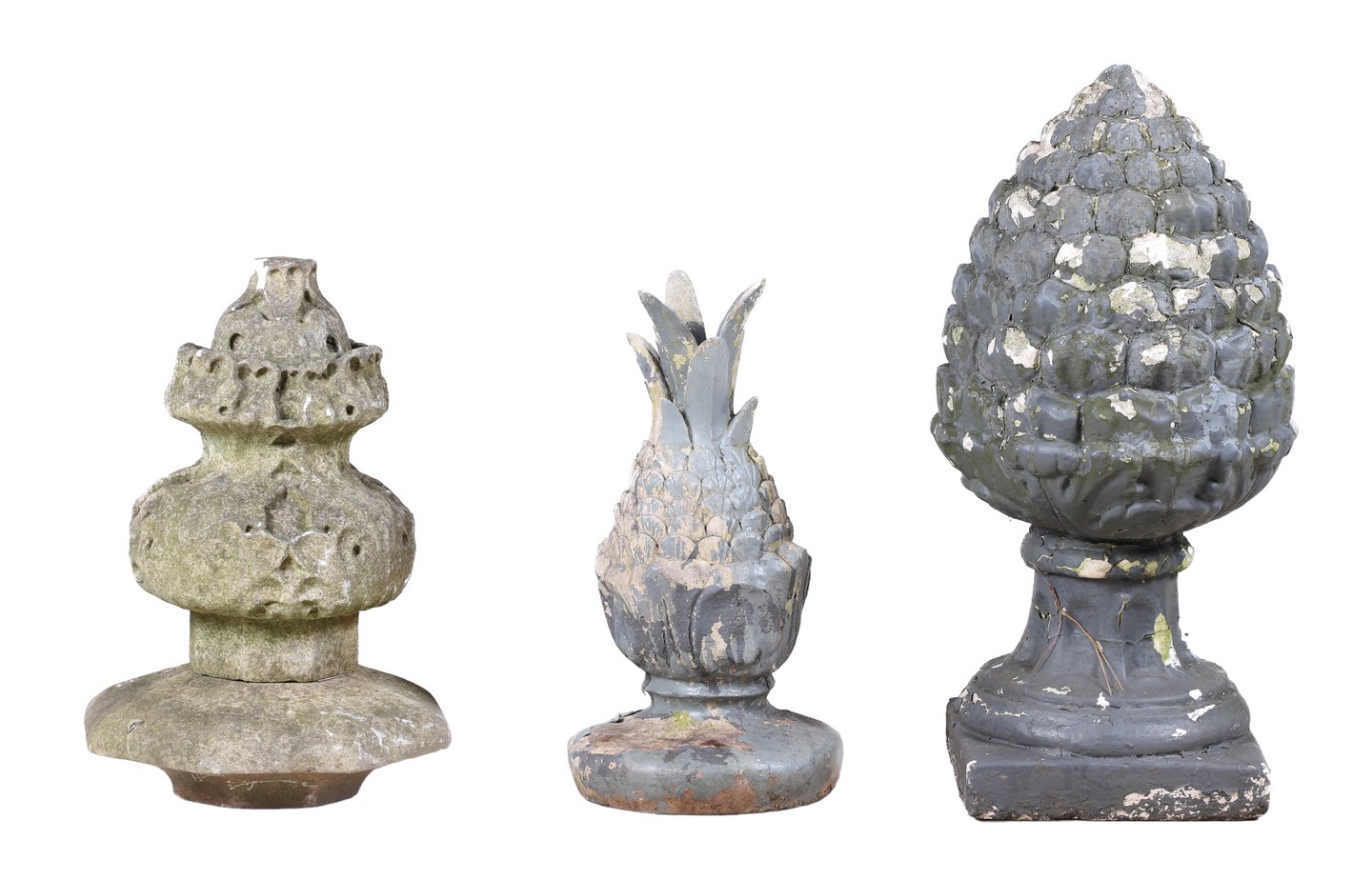 (3) Garden finials, c/o (2)