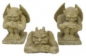 (3) GARDEN STATUARY CAST STONE