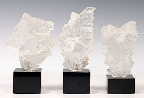 (3) GEOLOGICAL SELENITE SPECIMENS