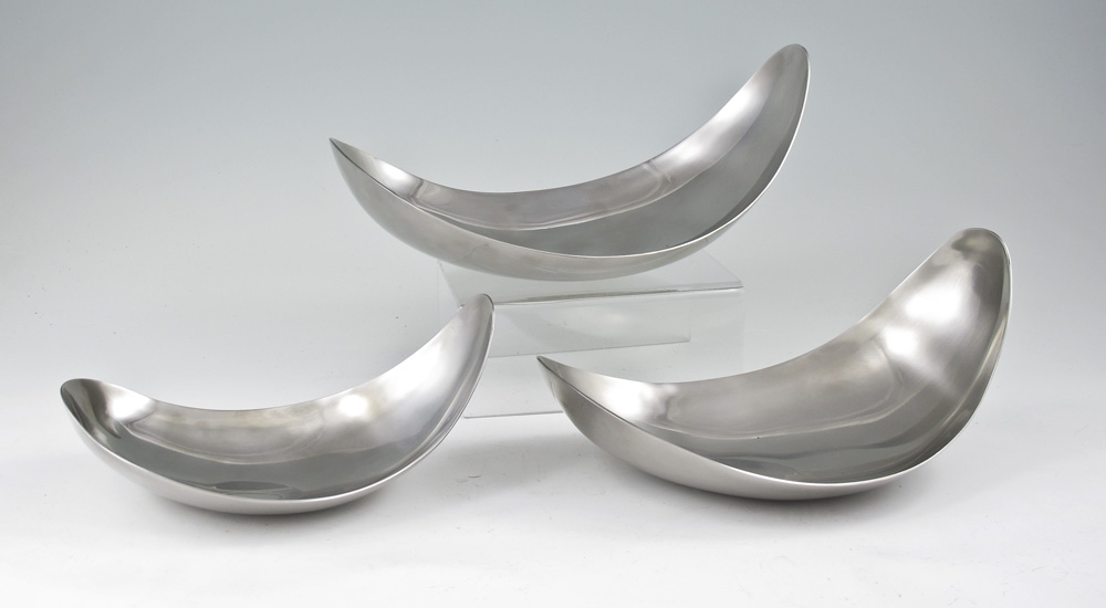 3 GEORG JENSEN STAINLESS BOWLS: Set