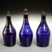 (3) GEORGE III COBALT-BLUE GLA