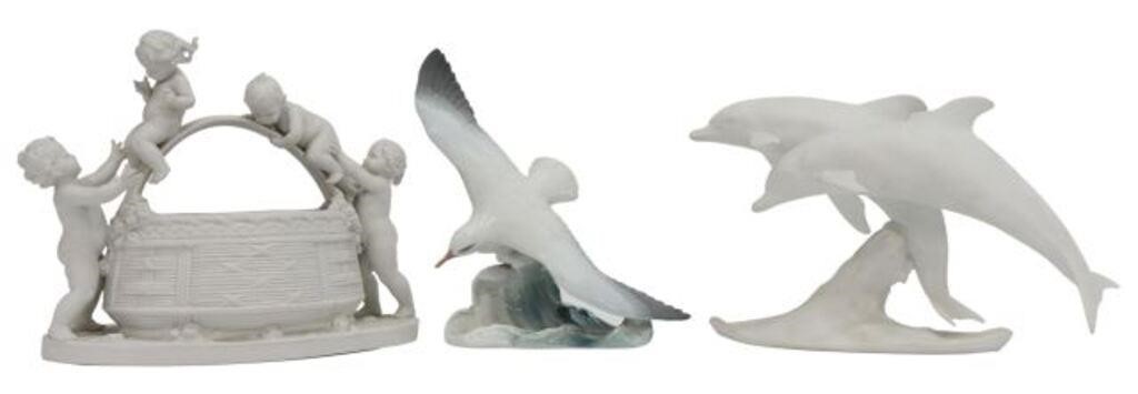 (3) GERMAN BISCUIT PORCELAIN