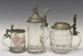 (3) GERMAN CLEAR GLASS BEER ST