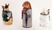 3 GERMAN PORCELAIN CHARACTER B