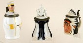 3 GERMAN PORCELAIN CHARACTER B