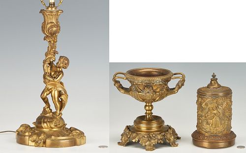 3 GILT DECORATIVE ITEMS, INCL.