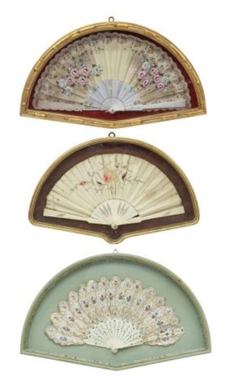 (3) GILT SHADOWBOX FRAMED LADIES