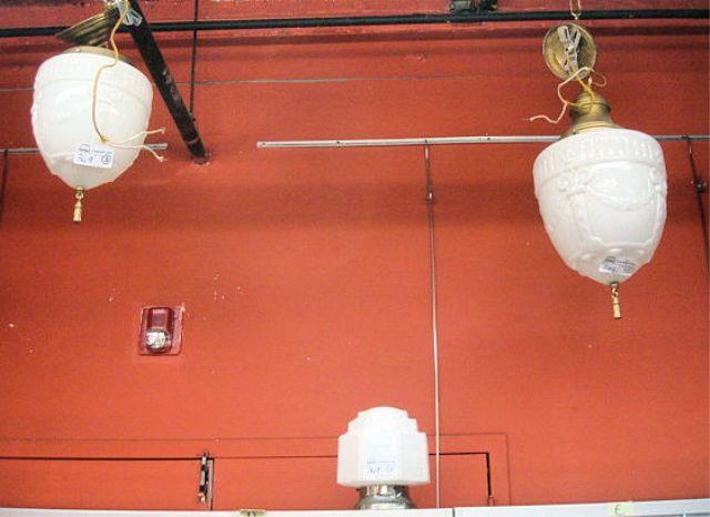 3 Glass and Gilt Metal Deco Style
