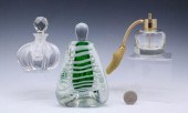 3 GLASS PERFUME BOTTLES: 1) Me