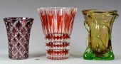 3 GLASS VASES, INCLUD. ST. LOU