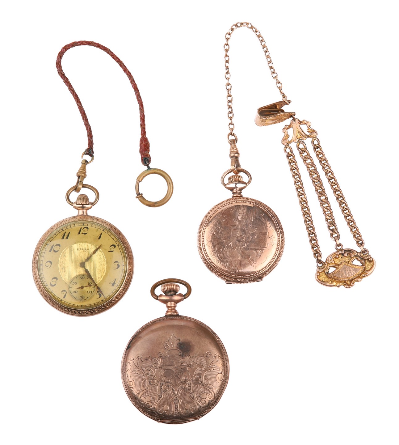 (3) Gold filled pocket watches to