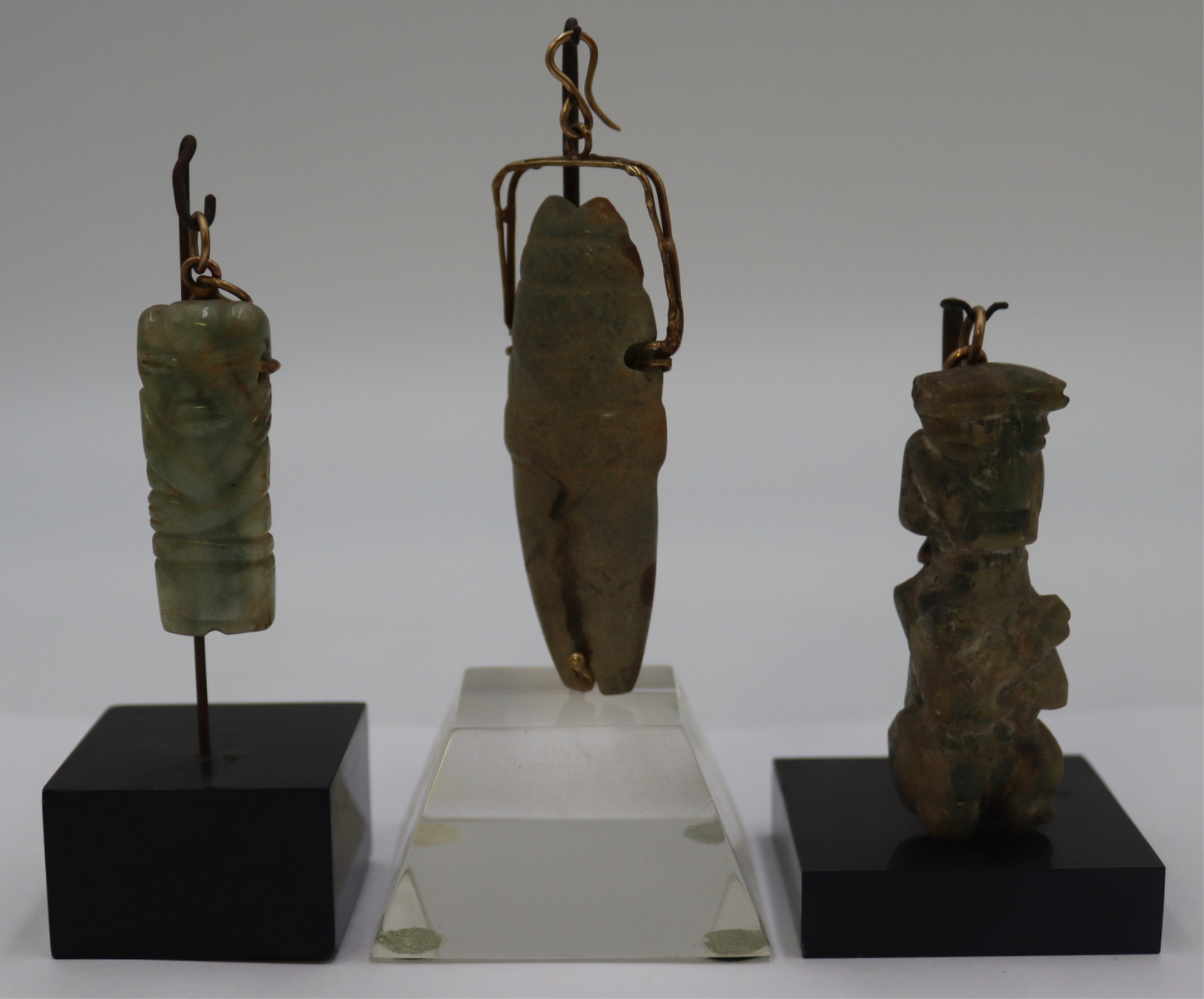 (3) GOLD MOUNTED CARVED ANTIQUE