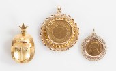 (3) GOLD PENDANTS, TURKISH ZIY