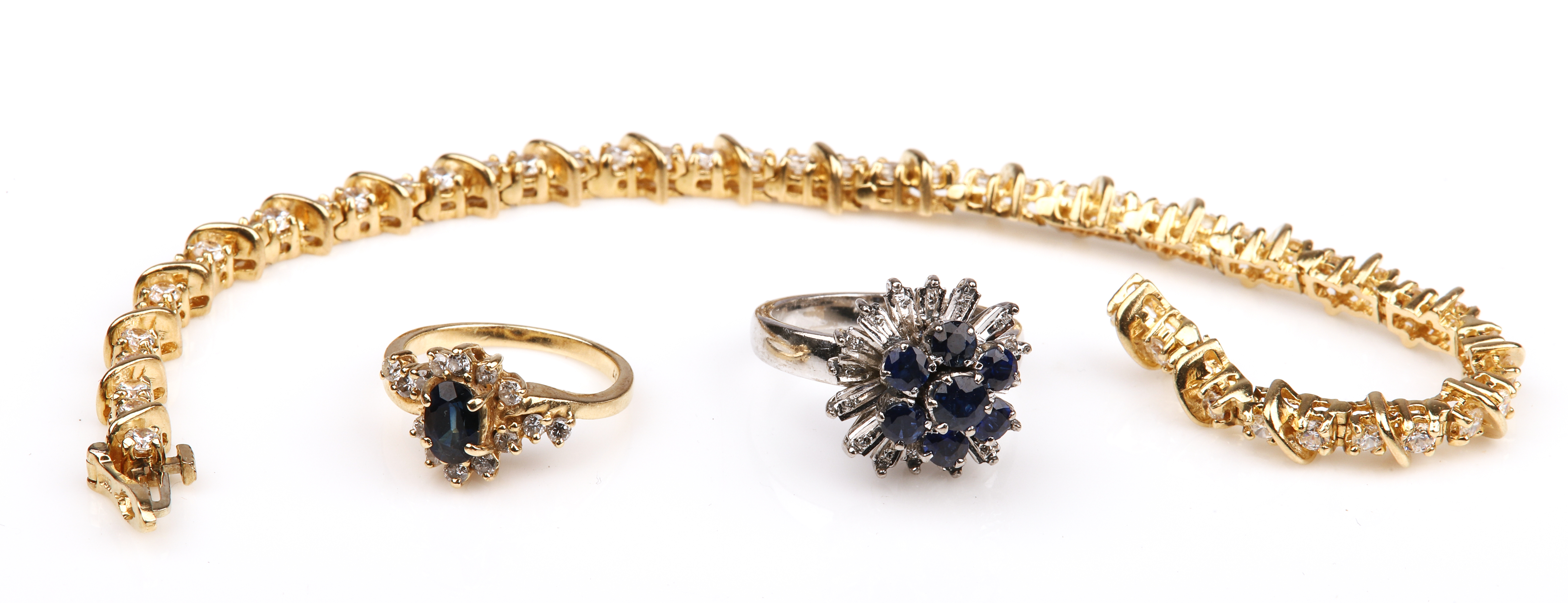 (3) Gold rings and bracelet to