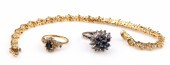 (3) Gold rings and bracelet to