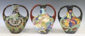 (3) GOUDA STYLE POLYCHROME POT