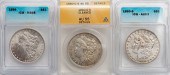 3 GRADED MORGANS: 1896 (ICG MS