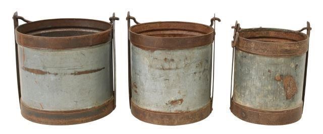 (3) GRADUATED IRON-BANDED METAL