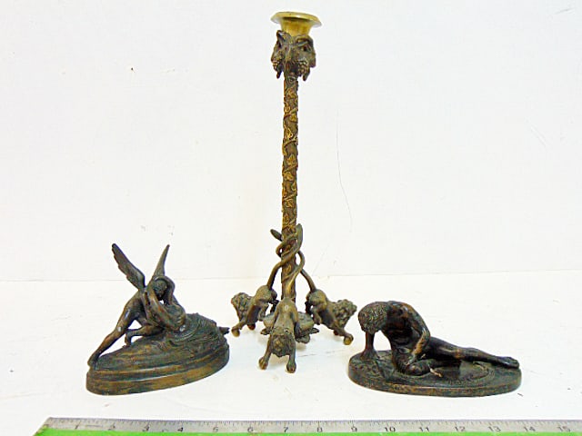 3 GRAND TOUR BRONZES, TWO FIGURES &