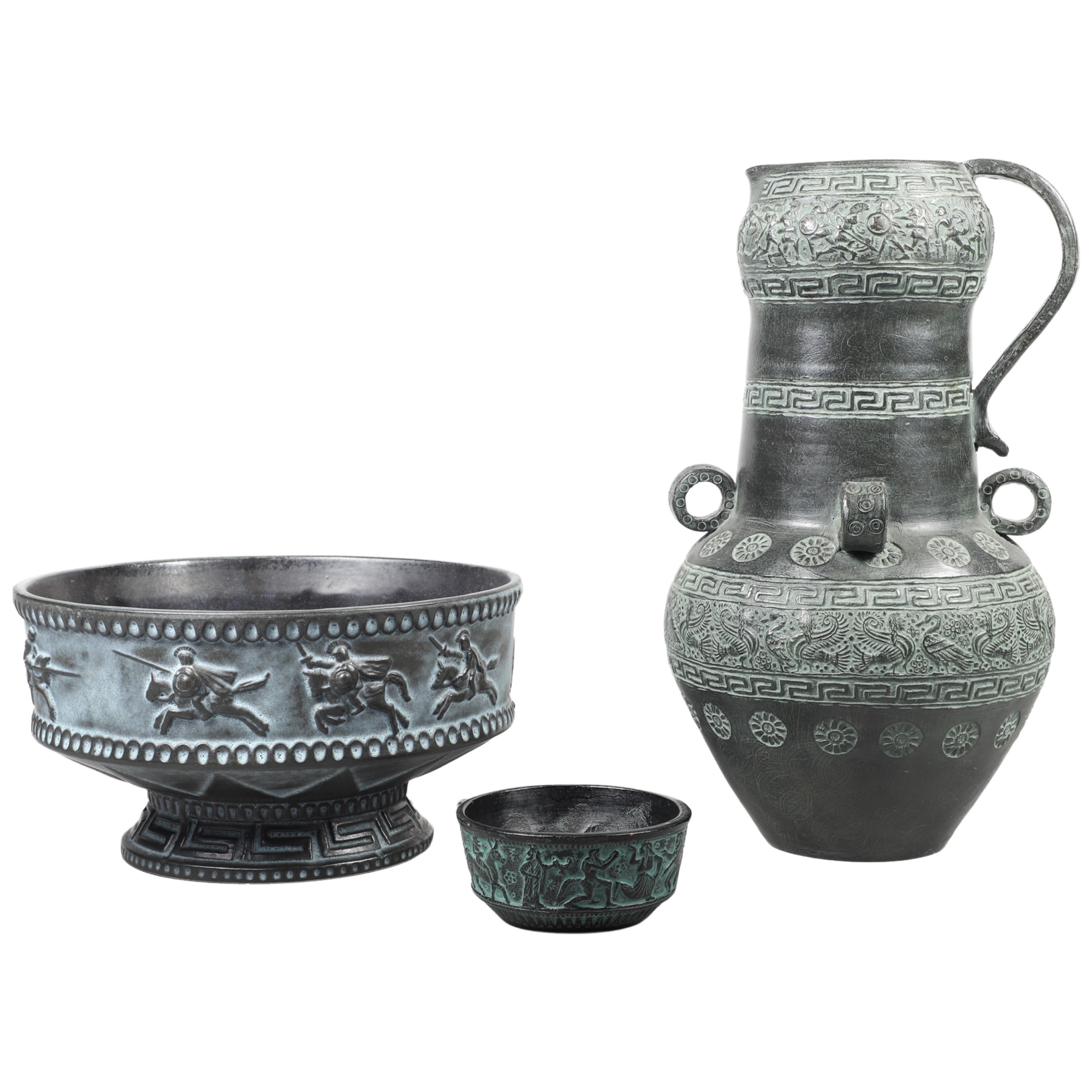 (3) Greek pottery pieces to include
