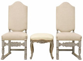 (3) GREY WASH OAK SIDE CHAIRS