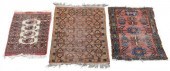 (3) GROUP HAND-TIED WOOL RUGS(