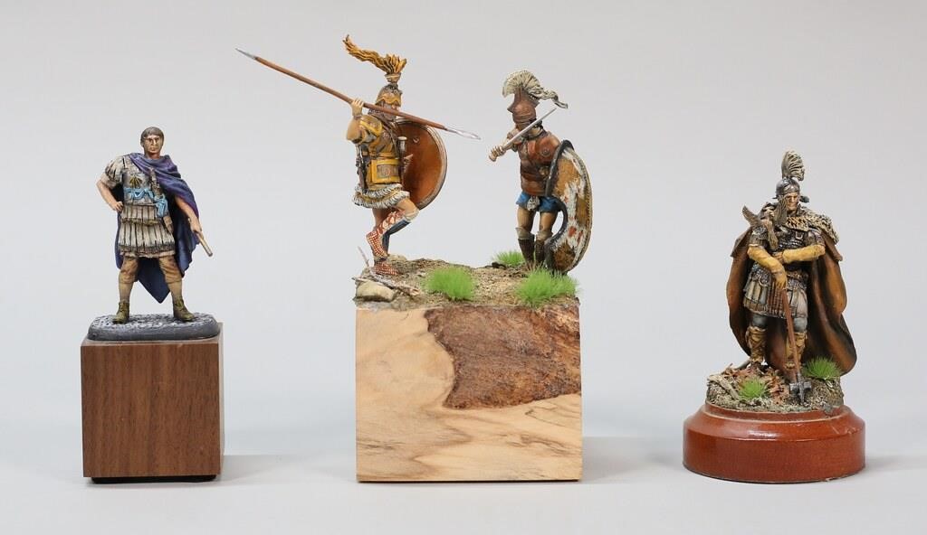 3 HAND PAINTED MILITARY