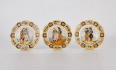 3 HENRIOT QUIMPER FRENCH FAIEN