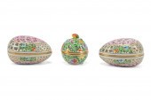 3 HEREND HAND PAINTED PORCELAI