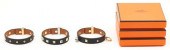 3 HERMES MINI DOG LEATHER BRAC