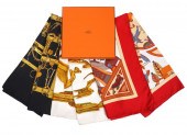 3 HERMES PARIS VINTAGE SILK SC